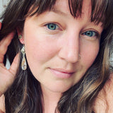 Dendritic Agate, Pyrite and Sterling Silver Earrings
