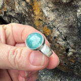 Teal Kyanite and Sterling Silver Ring