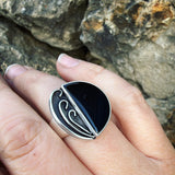 Black Onyx and Sterling Silver Ring
