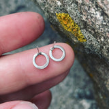 Sterling Silver Extra Small Textured Circle Posts