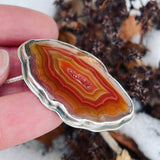 Mexican Agate and Sterling Silver Pendant with Chain