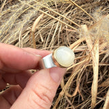 Peach Moonstone, 14K Gold and Sterling Silver Ring