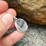 Dendritic Agate and Sterling Silver Pendant