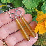 Cultured Sea Glass (Yellow) and Sterling Silver Earrings