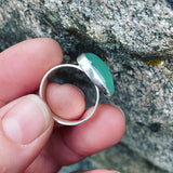 Seafoam Chalcedony and Sterling Silver Ring