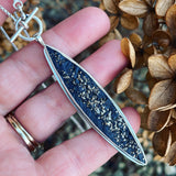 Pyrite in Schist and Sterling Silver Necklace