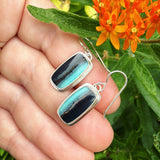 Opalized Wood and Sterling Silver Earrings
