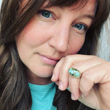 Egyptian Turquoise, 14K Gold and Sterling Silver Ring