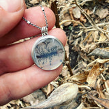 Dendritic Agate and Sterling Silver Pendant