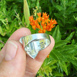 Dendritic Agate and Sterling Silver Heart Ring
