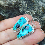 Chrysocolla and Sterling Silver Earrings