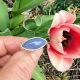 Blue Chalcedony and Sterling Silver Ring