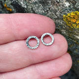Sterling Silver Extra Small Textured Circle Posts