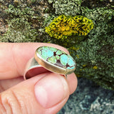 Egyptian Turquoise, 14K Gold and Sterling Silver Ring