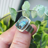Chrysocolla in Quartz and Sterling Silver Ring