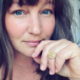 Fossil Mammoth Ivory and Sterling Silver Ring