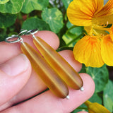 Cultured Sea Glass (Yellow) and Sterling Silver Earrings