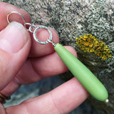 Cultured Sea Glass (Green) and Sterling Silver Earrings