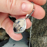 Dendritic Agate and Sterling Silver Pendant