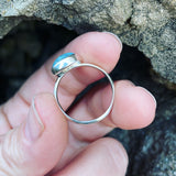 Aquamarine and sterling silver ring