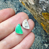 Chrysoprase and Sterling Silver Post Earrings