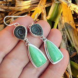 Marston Marble, Variscite and Sterling Silver Earrings