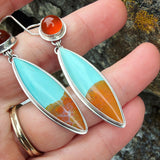 Honeycomb Chalcedony, Cuprite and Chrysocolla and Sterling Silver Earrings