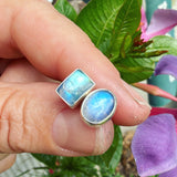 Moonstone and Sterling Silver "Mismatched" Post Earrings