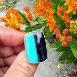 Opalized Wood and Sterling Silver Ring