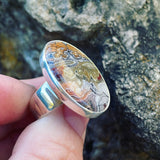 Crazy Lace Agate and Sterling Silver Ring