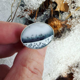 Snow Bowl Chalcedony and Sterling Silver Ring