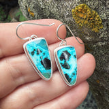 Chrysocolla and Sterling Silver Earrings