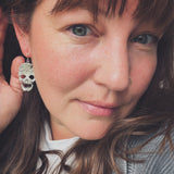 Sterling Silver Skull Earrings