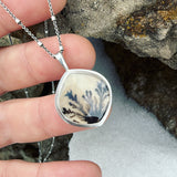 Dendritic Agate and Sterling Silver Pendant
