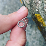 Sterling Silver Extra Small Textured Circle Posts