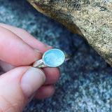 Aquamarine and sterling silver ring