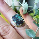 Chrysocolla in Quartz and Sterling Silver Ring