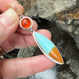 Honeycomb Chalcedony, Cuprite and Chrysocolla and Sterling Silver Earrings