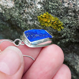 Natural Surface Lapis Lazuli and Sterling Silver Earrings