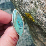 Opalized Wood and Sterling Silver Ring