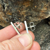 Sterling Silver Rectangle Post-Medium