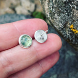 Blue Green Kyanite and Sterling Silver Post Earrings