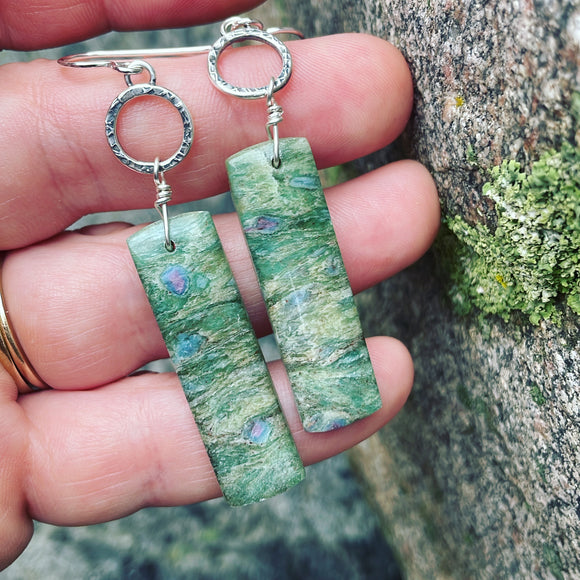 Seafoam Green Fuchsite and Sterling Silver earrings