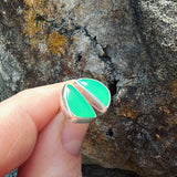 Chrysoprase and Sterling Silver Post Earrings