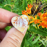 Dendritic Agate and Sterling Silver Heart Ring