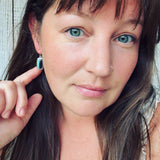 Opalized Wood and Sterling Silver Earrings