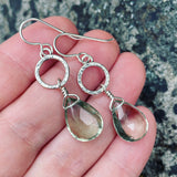 Green Quartz and Sterling Silver Earrings