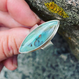 Opalized Wood and Sterling Silver Ring