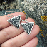 Meteorite and Sterling Silver Earrings