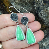 Marston Marble, Variscite and Sterling Silver Earrings